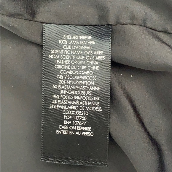 alice + olivia Collarless Genuine Leather Jacket - Picture 4 of 4